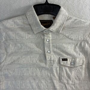 Howler Brothers Ranchero Polo Shirt Men S Beige Pearl Snap Western Cowboy Guacho